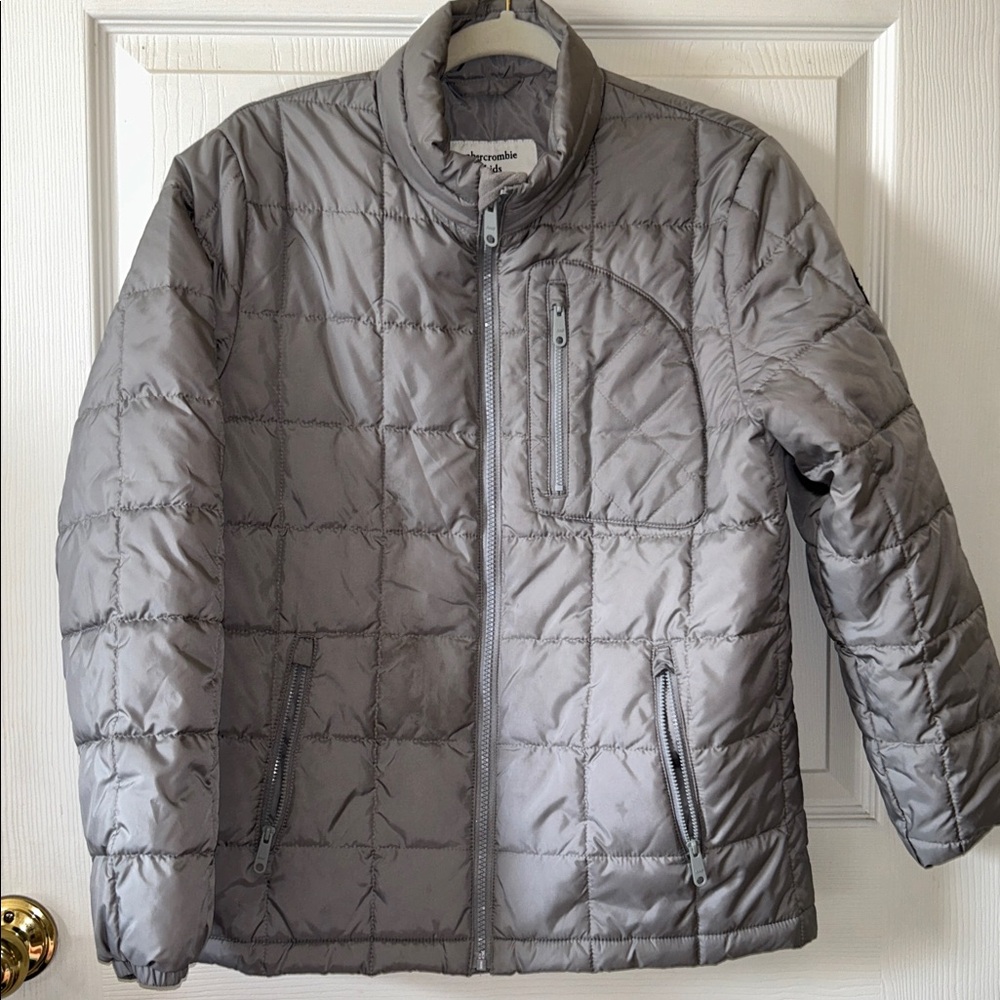 Abercrombie & Fitch Boys Gray Lightweight Full Zip Jacket‎ Coat Size 13-14Y Fall - Picture 2 of 9